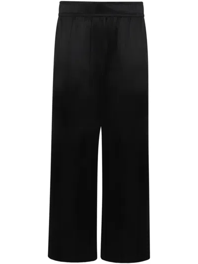 Brunello Cucinelli Satin Trousers In Black