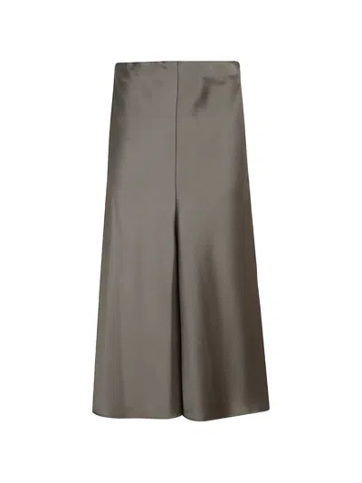 Brunello Cucinelli Satin-finish Maxi Skirt In Gray