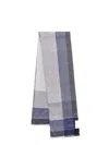 Brunello Cucinelli Check-print Frayed-edge Scarf In Blue