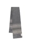 Brunello Cucinelli Stripe-detail Mélange Linen Scarf In Grey