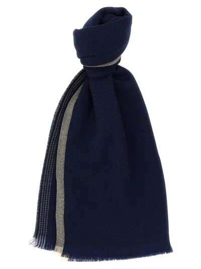 Brunello Cucinelli Cashmere Blend Scarf In Blue