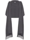 Brunello Cucinelli Wool-cashmere Hooded Scarf In Gray