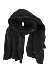 Brunello Cucinelli Luminous Diamond-pattern Scarf With Micro-sequins 66 X 218 Cm