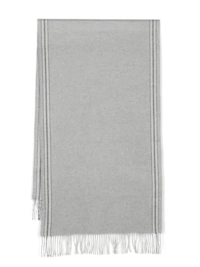 BRUNELLO CUCINELLI BRUNELLO CUCINELLI SCARF WITH STRIPED DETAIL