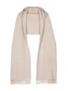 Brunello Cucinelli Knitted Hooded Scarf In Beige