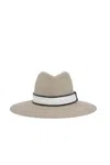 Brunello Cucinelli Straw Fedora With Wide Brim In Cool Beige