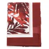 Brunello Cucinelli Burgundy Cotton Herbarium Print Scarf In Panama/bordeaux