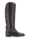 Brunello Cucinelli Knee High Leather Riding Footwear In Brown