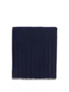 Brunello Cucinelli Blue Cashmere Scarf In Blue
