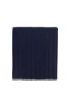 Brunello Cucinelli Blue Cashmere Scarf In Blue