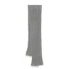Brunello Cucinelli Ribbed Rectangular Wallet Scarf With Contrasting Edge In Gray