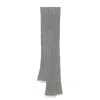 Brunello Cucinelli Ribbed Rectangular Wallet Scarf With Contrasting Edge In Gray