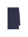 Brunello Cucinelli Frayed Edge Scarf In Blue Colored