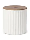 Brunello Cucinelli Large Scented Candle In Ridged Ceramic Vessel With Walnut Wood Lid In White