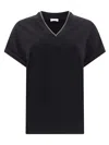 Brunello Cucinelli Scollo Prezioso T-shirts Black