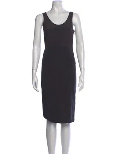 Pre-owned Brunello Cucinelli Scoop Neck Knee-length Dress In Gray