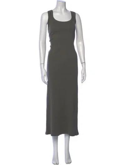 Pre-owned Brunello Cucinelli Scoop Neck Long Dress In Gray