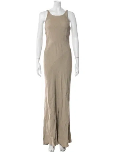 Pre-owned Brunello Cucinelli Scoop Neck Long Dress In Neutral
