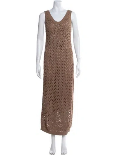 Pre-owned Brunello Cucinelli Scoop Neck Long Dress W/ Tags
