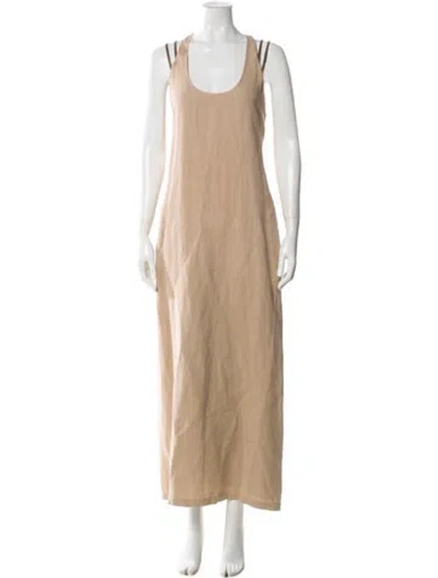 Pre-owned Brunello Cucinelli Scoop Neck Long Dress W/ Tags In Neutral