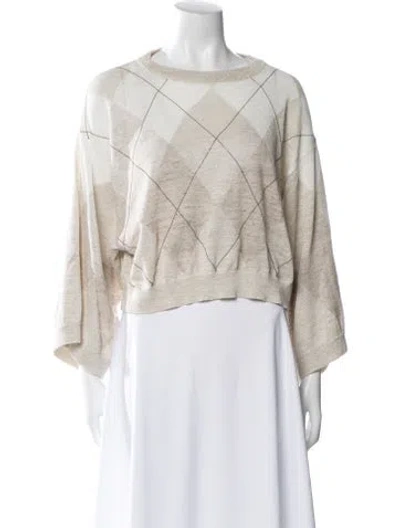 Pre-owned Brunello Cucinelli Scoop Neck Long Sleeve Sweatshirt In Neutral