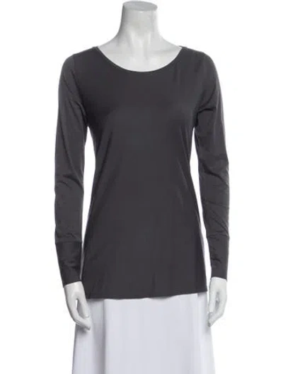 Pre-owned Brunello Cucinelli Scoop Neck Long Sleeve T-shirt In Gray
