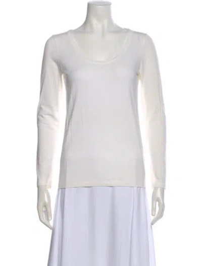 Pre-owned Brunello Cucinelli Scoop Neck Long Sleeve T-shirt In Neutral