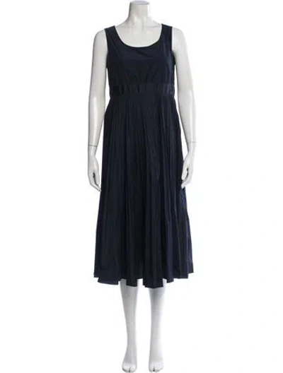 Pre-owned Brunello Cucinelli Scoop Neck Midi Length Dress In Blue