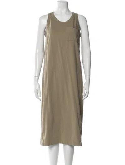 Pre-owned Brunello Cucinelli Scoop Neck Midi Length Dress In Neutral