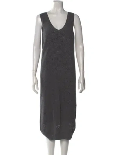 Pre-owned Brunello Cucinelli Scoop Neck Midi Length Dress W/ Tags In Gray