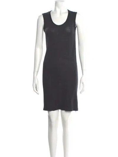 Pre-owned Brunello Cucinelli Scoop Neck Mini Dress In Gray
