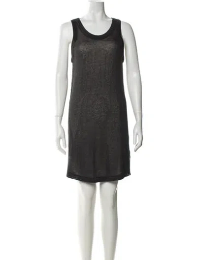 Pre-owned Brunello Cucinelli Scoop Neck Mini Dress In Gray
