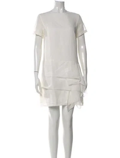 Pre-owned Brunello Cucinelli Scoop Neck Mini Dress In Neutral