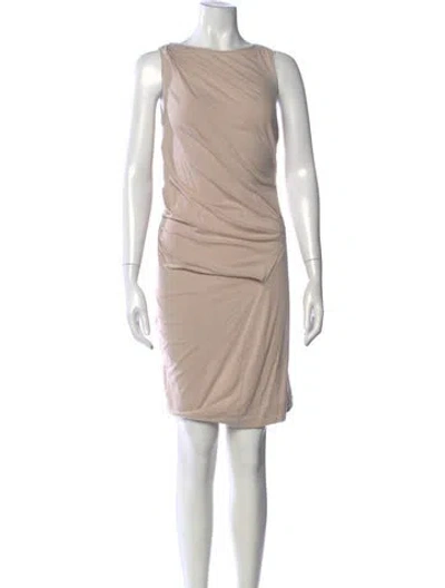 Pre-owned Brunello Cucinelli Scoop Neck Mini Dress In Neutrals