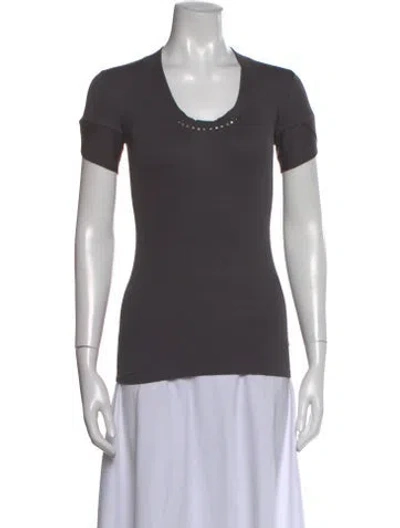 Pre-owned Brunello Cucinelli Scoop Neck Short Sleeve T-shirt In Gray