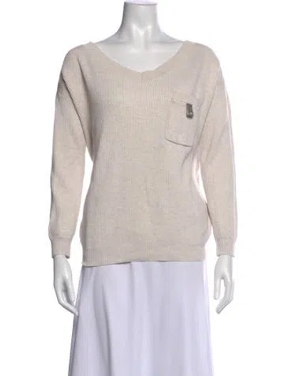 Pre-owned Brunello Cucinelli Scoop Neck Short Sleeve T-shirt In Neutral