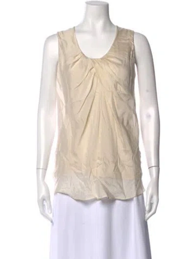Pre-owned Brunello Cucinelli Scoop Neck Sleeveless Blouse In Neutral