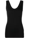 Brunello Cucinelli Black Cotton Tank Top With Monile Insert In Black