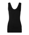 Brunello Cucinelli Black Cotton Tank Top With Monile Insert In Black