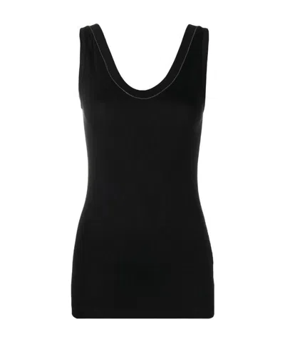 BRUNELLO CUCINELLI BRUNELLO CUCINELLI EMBELLISHED TRIM TANK TOP