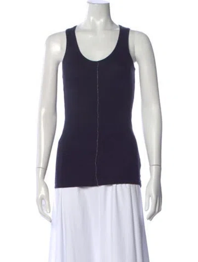 Pre-owned Brunello Cucinelli Scoop Neck Sleeveless Top In Blue