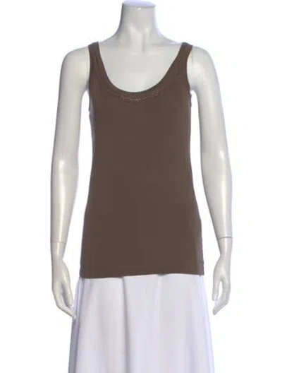 Pre-owned Brunello Cucinelli Scoop Neck Sleeveless Top In Brown