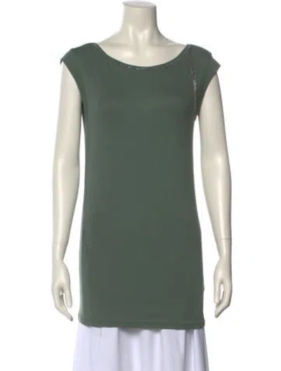 Pre-owned Brunello Cucinelli Scoop Neck Sleeveless Top In Green