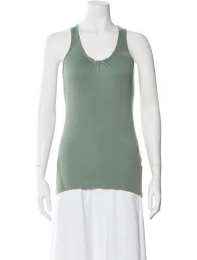 Pre-owned Brunello Cucinelli Scoop Neck Sleeveless Top In Green