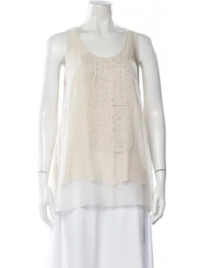 Pre-owned Brunello Cucinelli Scoop Neck Sleeveless Top In Neutral
