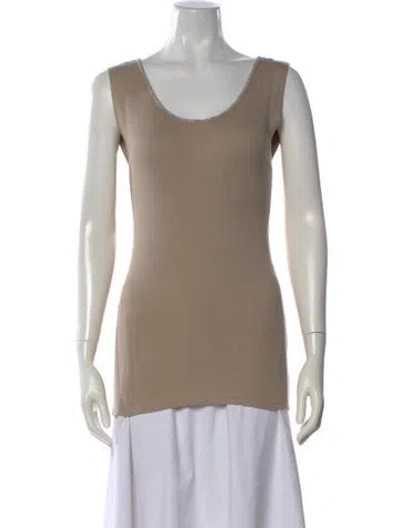 Pre-owned Brunello Cucinelli Scoop Neck Sleeveless Top In Neutral