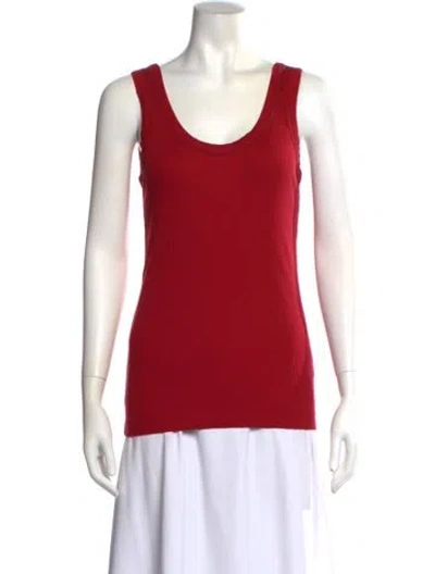 Pre-owned Brunello Cucinelli Scoop Neck Sleeveless Top In Red