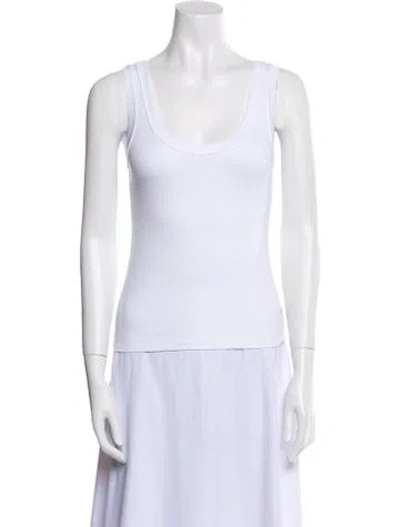 Pre-owned Brunello Cucinelli Scoop Neck Sleeveless Top W/ Tags In White