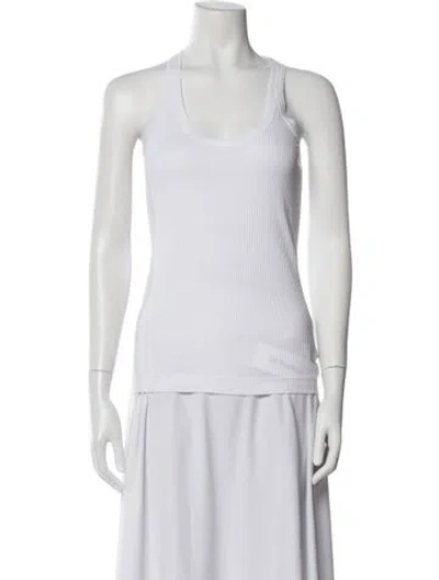 Pre-owned Brunello Cucinelli Scoop Neck Sleeveless Top In White
