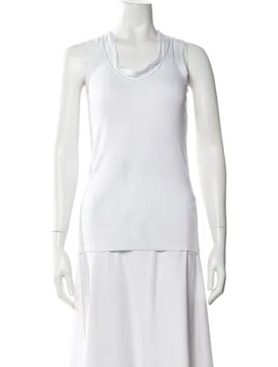 Pre-owned Brunello Cucinelli Scoop Neck Sleeveless Top In White